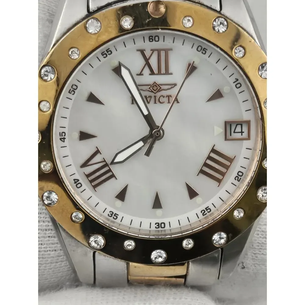 Ladies Invicta Angel 12666 Swiss Parts Date Rose Gold Quartz New Battery Runs